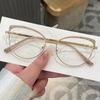 Senior Cat Eye Metal Glasses Women Men Rhinestone Metal Frame Computer Eye Protection Anti Blue Light Eyeglasses