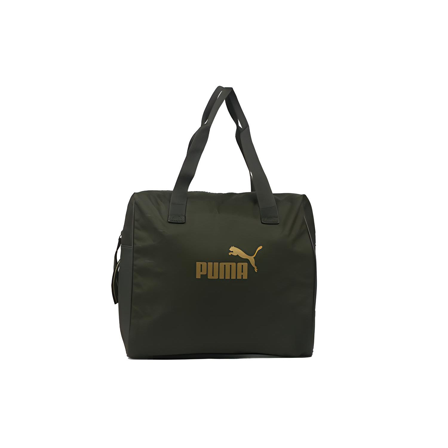 Puma Wmn Core Up Large Shopper Zipper Closure Synthetic Leather Tote Bag Unisex bags Gray Brown Green 077387-03 Taupe Green