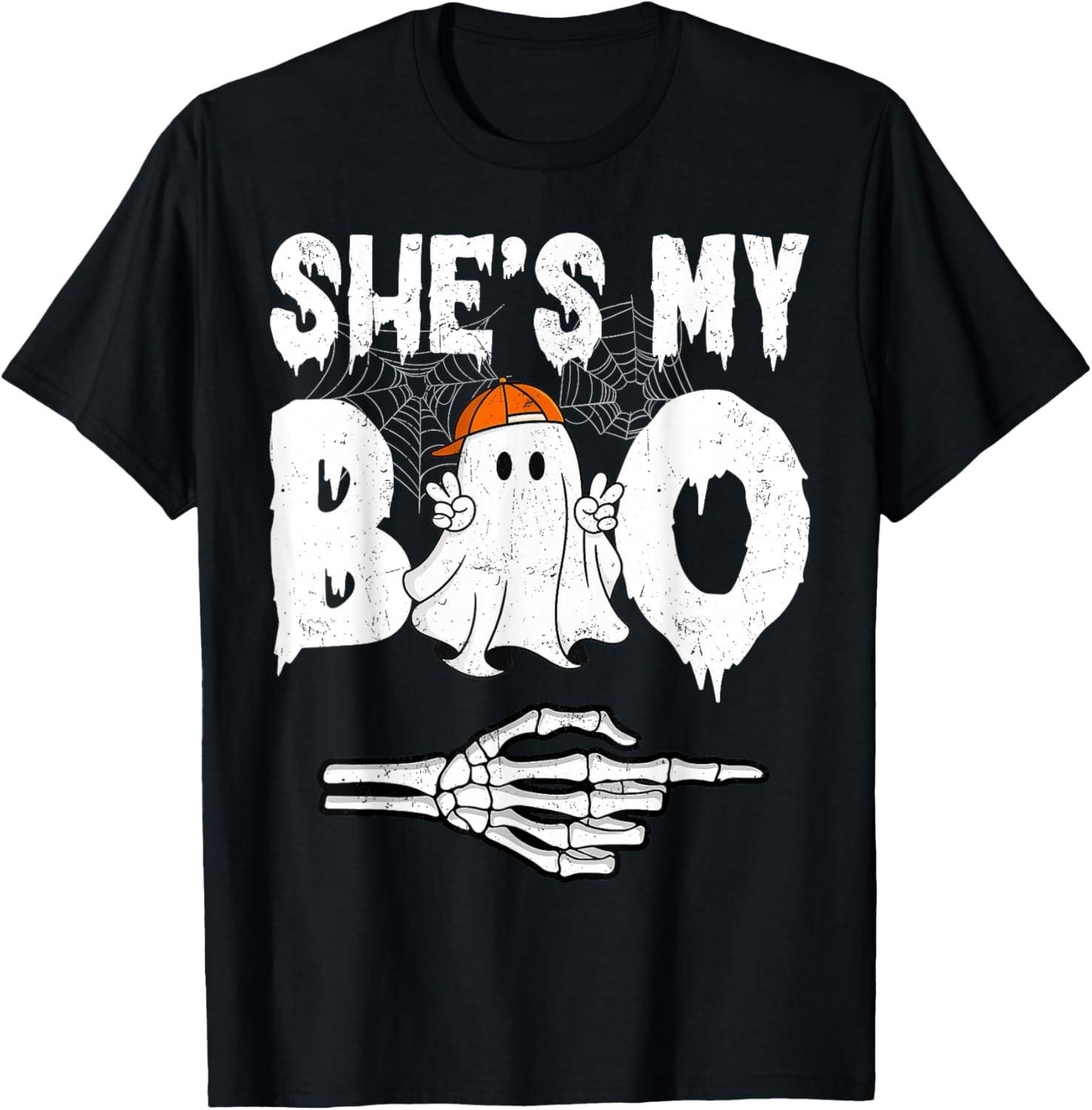Shes My Boo Couple Matching Halloween Costumes T-Shirt Mens Womens Tees Top unisex T-Shirt Mens Womens Tees Top M