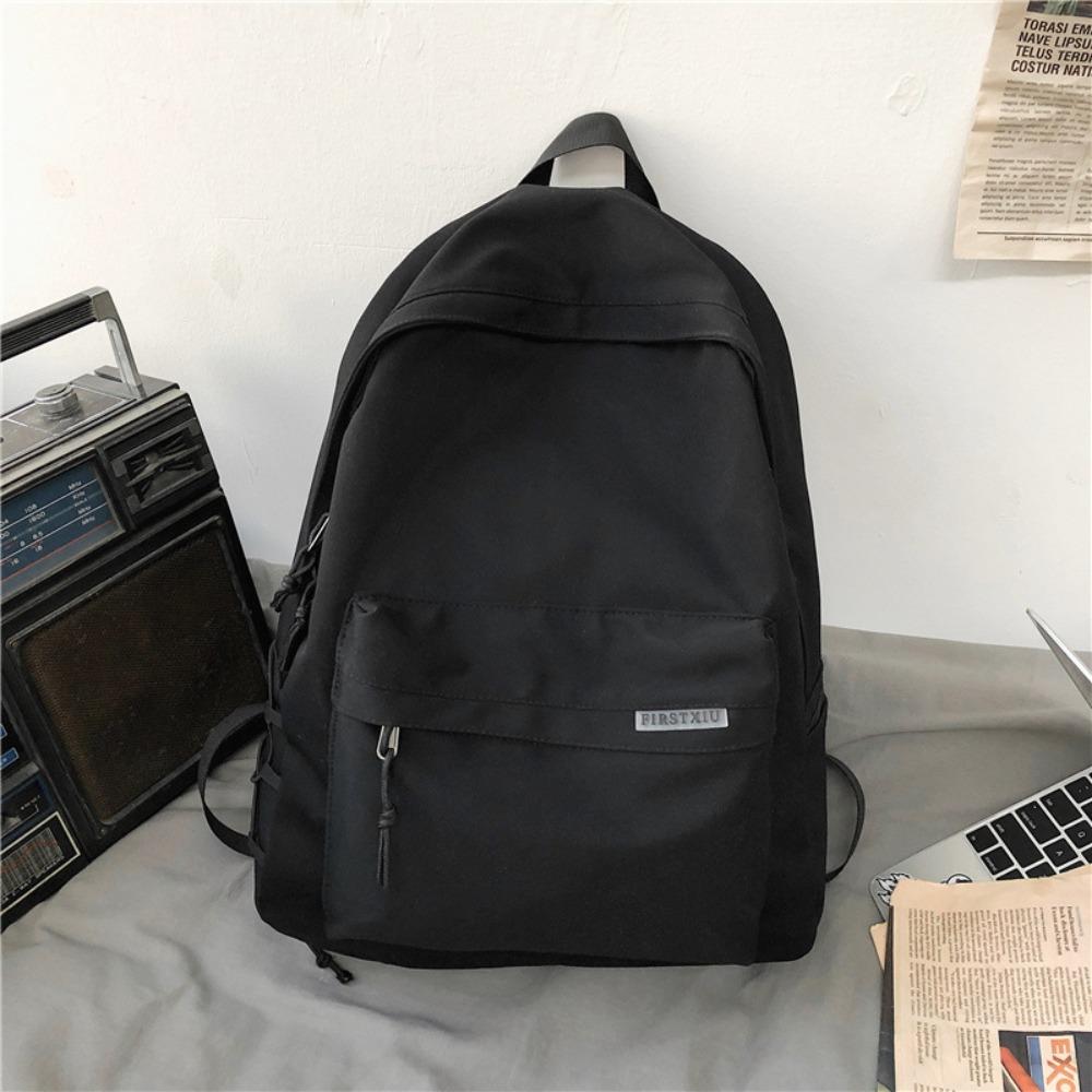 

Backpack New large-capacity student schoolbag Women s simple college style backpack Premium sense lightweight travel bag чорний