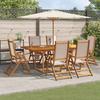 Vidaxl 7-Cz. Garden Furniture Set, Solid Acacia Wood and Textilene