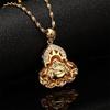 Buddhist pendant necklace gold Chinese style jewelry Buddha statue amulet Hinduism