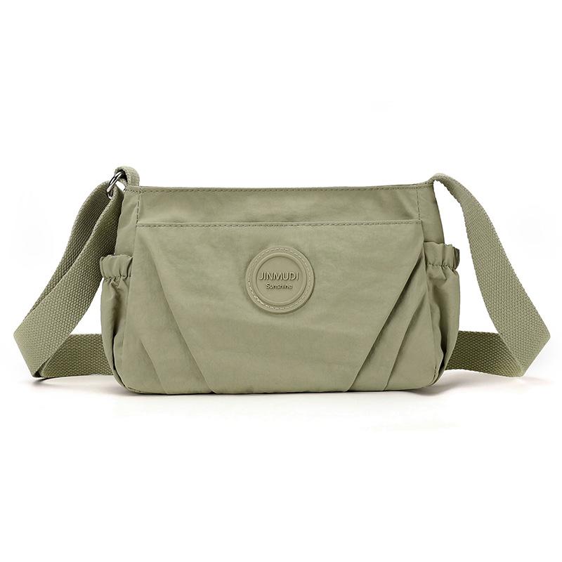 Pleated Multi-compartment Women's Bag Nylon Waterproof Lightweight Shoulder Bag