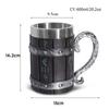 Souvenir Bar Tools Germany Beer Barrel Cup Set Resin Mugs Large Capacity Stainless Steel Tankard Imitate Wooden Wine Bucket Cup