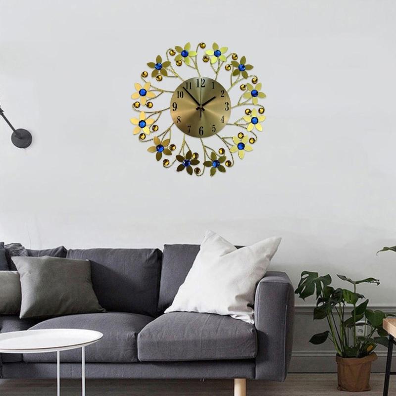 Einfache Metall-Wanduhr, leise, für einfache Montage, mit großen Ziffern und leisem Lauf, geeignet für Schlafzimmer