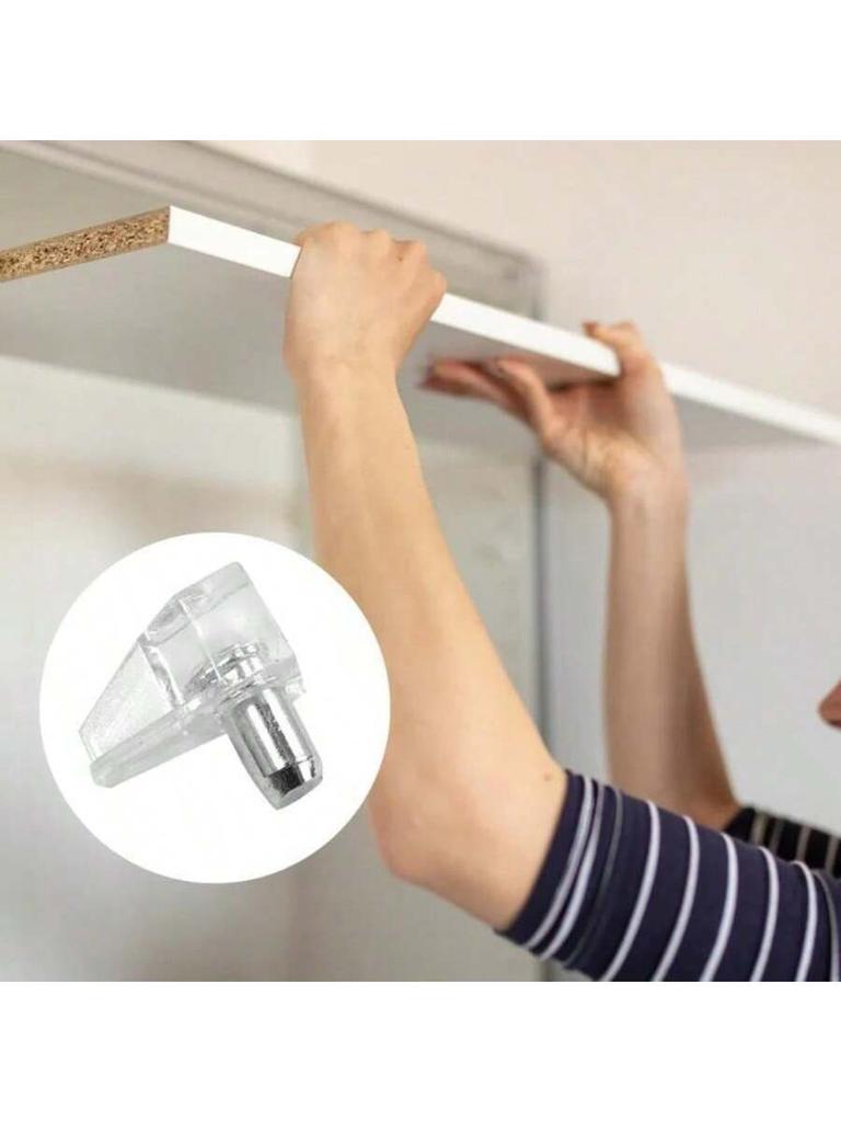 50Pcs Clear Plastic Shelf Support Pegs for Bookshelves Easy Installation Cabinet Supports for Strong and Reliable Shelf Stabilit