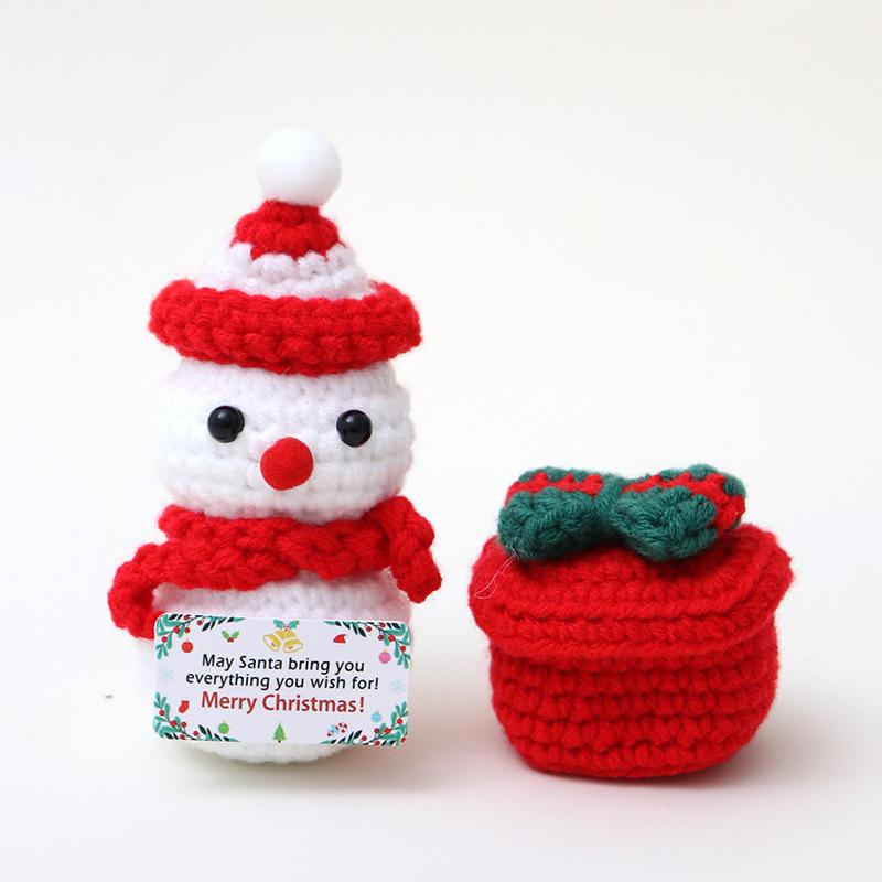 Knitted Doll Christmas Decoration Ornament Reindeer Snowman Santa Claus Handmade Woolen Christmas Ornaments Navidad Natal Gift