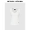 UR2026 Women's Letter Embroidery Ribbed Tank Top