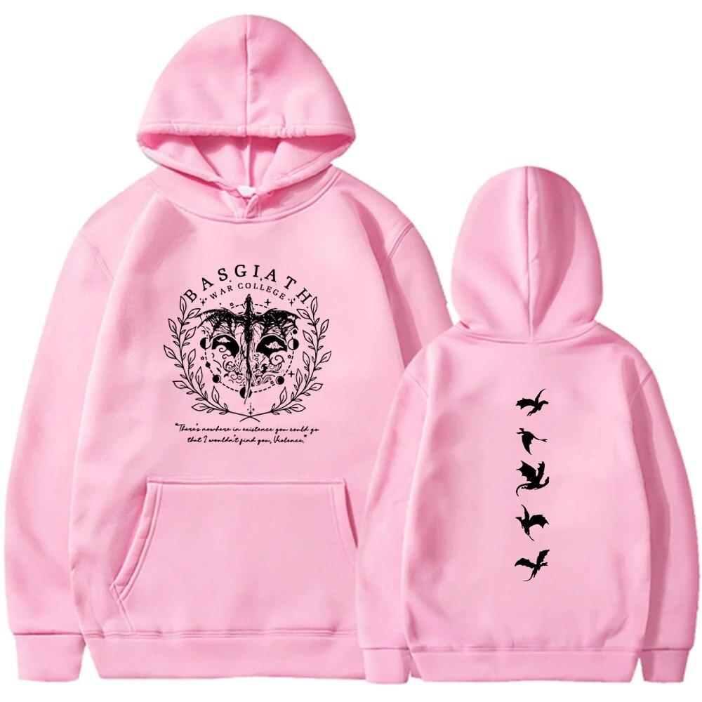 Vintage Bookish Women's Casual Fashion Double Sided Fourth Wing Basgiath War College Hooded Sweatshirt Hoodie