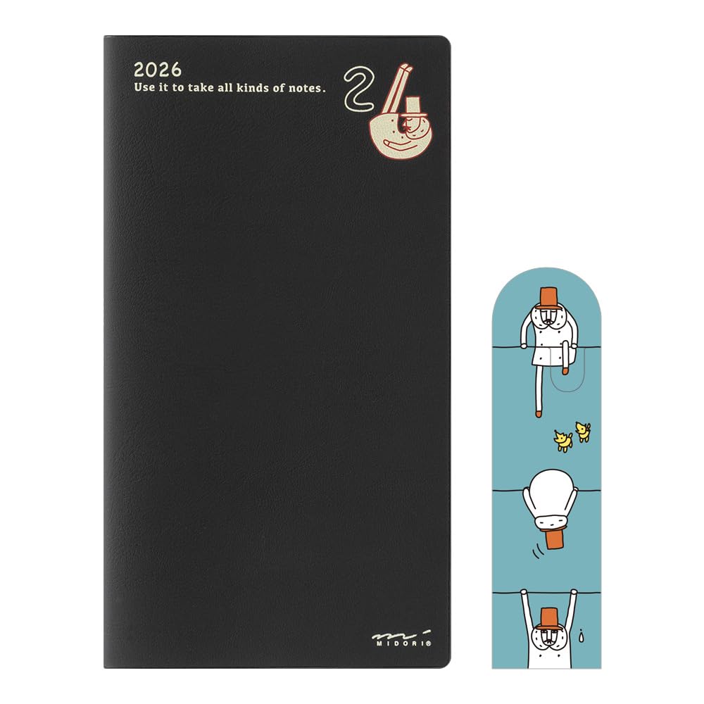 

Midori Pocket 2026 Slim Limited with Old Man 22365006 January Diary, Monthly, Edition, Bookmark, Design, (Starts 2026)
