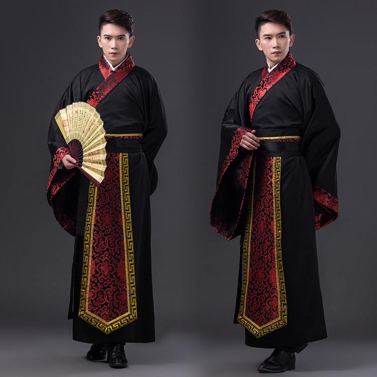 Hanfu Men Traditional Chinese Attire With Twill Fabric For Festival And Performance Use