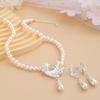 Pearl Necklace Earrings Set For Girls All  Novel Alloy Gold And Silver Two-Piece Set