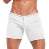 2026 Knee Length Pants Men Summer Drawstring Shorts Slim Fit Above Knee Length Solid Color Beach Sport Casual Shorts