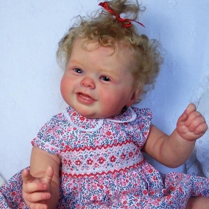 Cute Fat Reborn Baby Dolls Kodi Cosplay Girl Baby Dolls 24'' 60cm Cloth Body Soft Touch Newborn Doll with Visible Veins Realistic Rebirth Doll Kid Toy