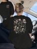 Women's Front & Back Floral Plant Print T-Shirt Round Neck Short Sleeve Soft Breathable Casual All-Season Top