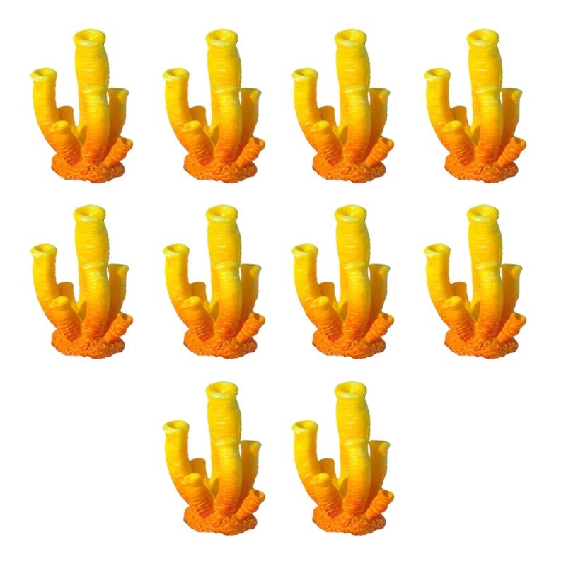 10pcs Colorful Artificial Corals Reef Decoration Simulation Corals Landscape for Bettas Fish Tanks Lovely Styles