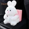 Cute Bear Car Tissue Box & Trash Can 2-in-1 Plush Multi-Functional Organizer Universal Auto Interior Decor for SUV Truck Van