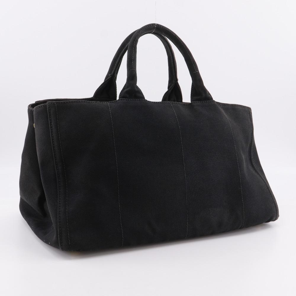 Prada Kanapa GM Handbag B1872O Bijou Studs Tote Bag NERO Black Canvas Women Used