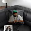 N-Nipsey Husslee Rapper Cushion Cover Natural Linen Organic Fabric Double-Sided Printing Sofa Home Decor Gift Pillow Case