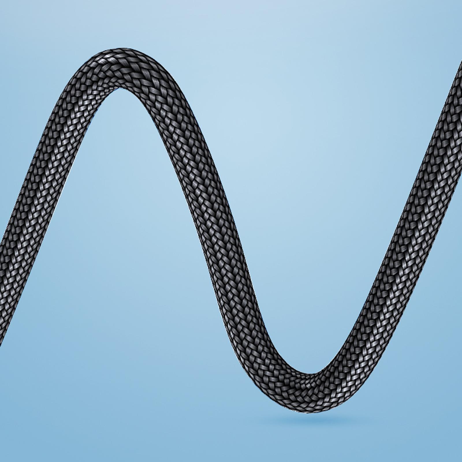 60 Вт USB C - USB C кабель для зарядки плоский нейлоновый шнур синхронизации данных — фото 3