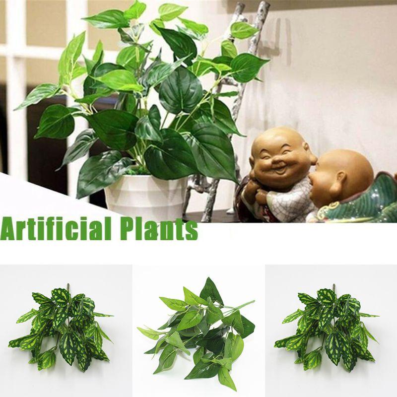 Plants 33cm Artificial Leaf Foliage Bush Office Home Garden Decor Wedding