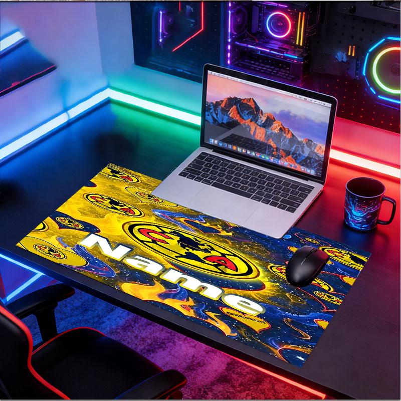 Custom Name Personalized Club America Pattern Mousepad, Laptop PC Desk Mat, Decorative Desk Mat for Home Keyboard Pad Gift