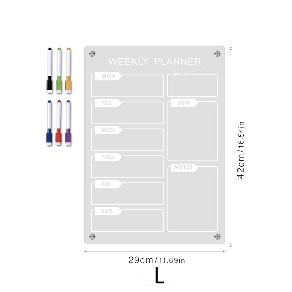 Klarer Monatskalender Memo Magnetische Planungs-Notiztafel Premium Notiz-Schwarzbrett-Set Küche