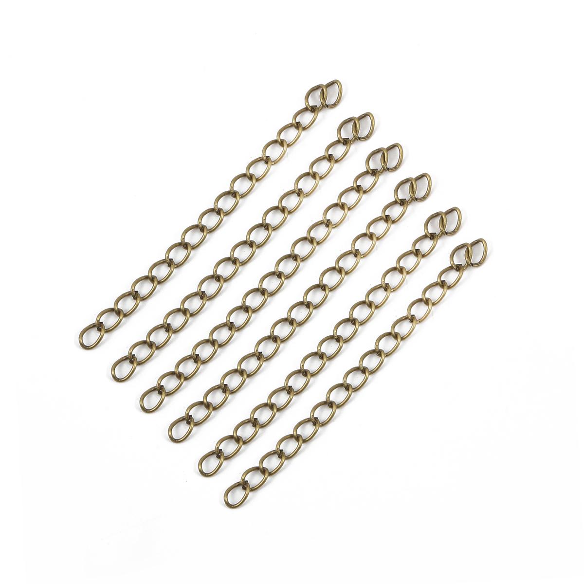 

50 шт./пакет, 50/70 мм, ожерелье, удлинительная цепочка для браслета, подходят застежки-лобстеры, покрытый хвостовой соединитель, цепь, сделай сам, изготовление ювелирных изделий 4x70mm бронзовый