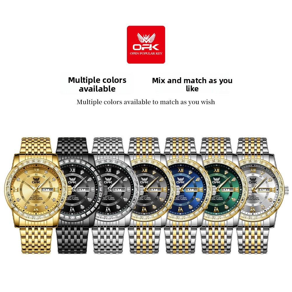 OPK Watch Dual Calendar Men's Watch Trend Waterproof Quartz Watch