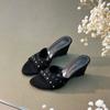 Pegged Heel Women's Shoes - New Style High-heeled Flip-flops Devotion