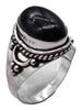 Black Onyx Natural Gemstone Ethnic Antique Design Ring US Size-8.25 A41