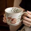 Fox Sleep Creative Mug Coarse Pottery Coffee Cup Latte Cup Beautiful Drinking Cup Girls Gift Export