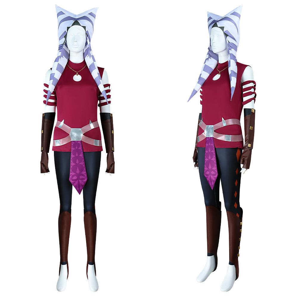 Star Wars Jedi Red Ahsoka Cosplay Costume Halloween Cosplay Star Wars Women Full Set