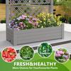 Raised Garden Bed with Trellis for Climbing Plants Durable Dust-Proof Resin Planter in Green with Drainage Plug Water Level Gau