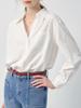 Women's VEGA Long Sleeve White Shirt - 2026 Spring Auroral Style with Lace Trim