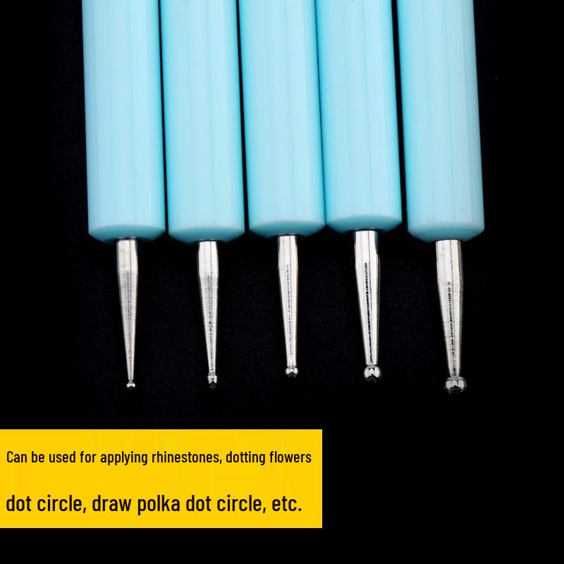 5-Piece Double-Ended Silicone Clay Tool Set - Rubber Point Pen for Polymer Clay Doll DIY