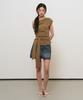 GENERALIDEA Asymmetrical Drape Strap T-Shirt [Brown] / Gf2Lts531