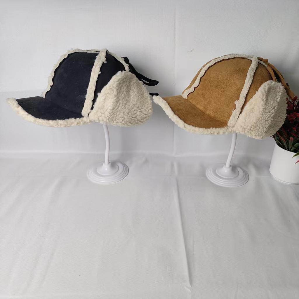 Lei Feng hat men and women autumn and winter couple retro ins lamb wool versatile ear protection cold soft top tide Korea
