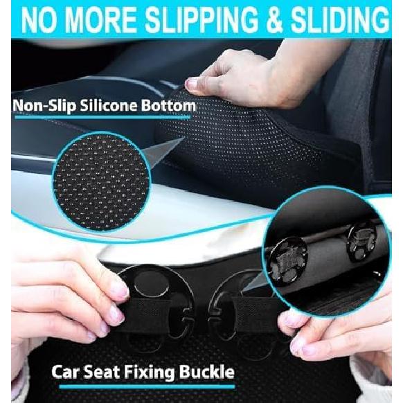 Wedge Car Seat Cushion, Memory Foam Car Truck Coccyx Seat Pillow For Driving - Sciatica And Back Pain Relief - Heightening Wedge Cushions For Car