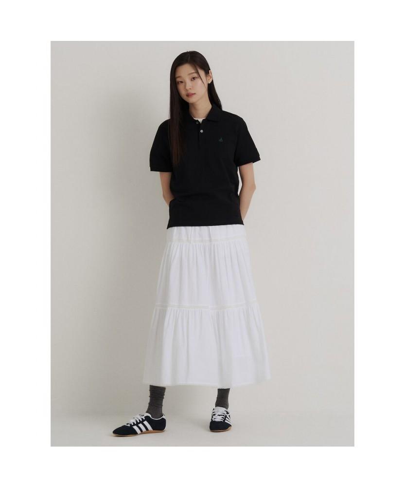 Binpolmen [Essential] Pique Collar Neck Short Sleeve T-Shirt Black