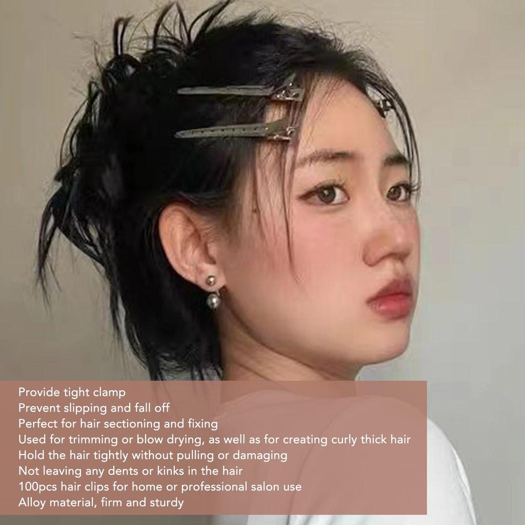 100pcs Hair Styling Clips Firmly Clamp Hair Sectioning Pin Curl Hair Clips for Salon Use