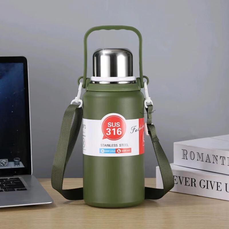 MRSIKEY Большая емкость Нержавеющая сталь Термоизолированная Бутылка для воды с соломинкой и ручкой