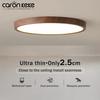 Moderne LED-Deckenleuchte Rund Ultradünn Holzmaserung Nussbaum Dekorative Leuchte Schlafzimmer Esszimmer Wohnzimmer Innenbereich Hauslicht