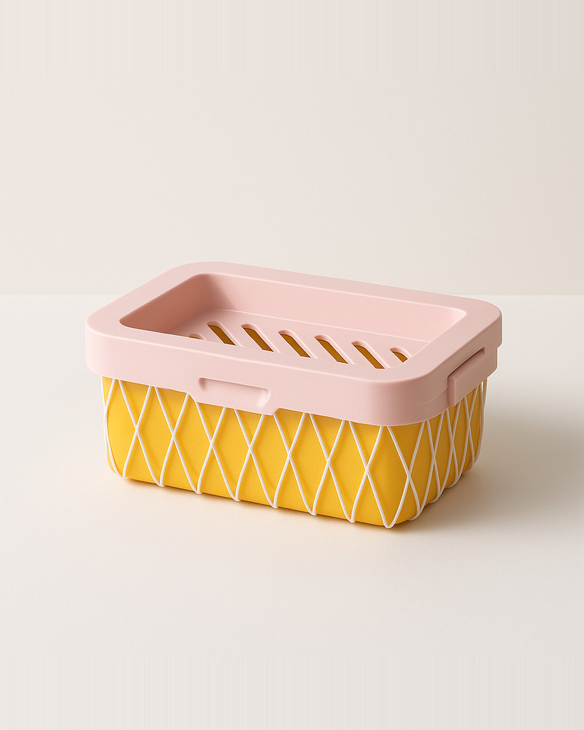 Soap Box 2 in 1 Highly Elastic Mesh Soap Bubble Case Drainage Double Layers Soap Cleaning Storage