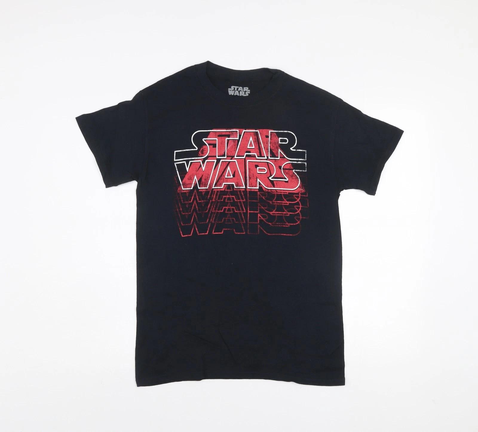 Star Wars Mens Black S Graphic Print Cotton T-Shirt L