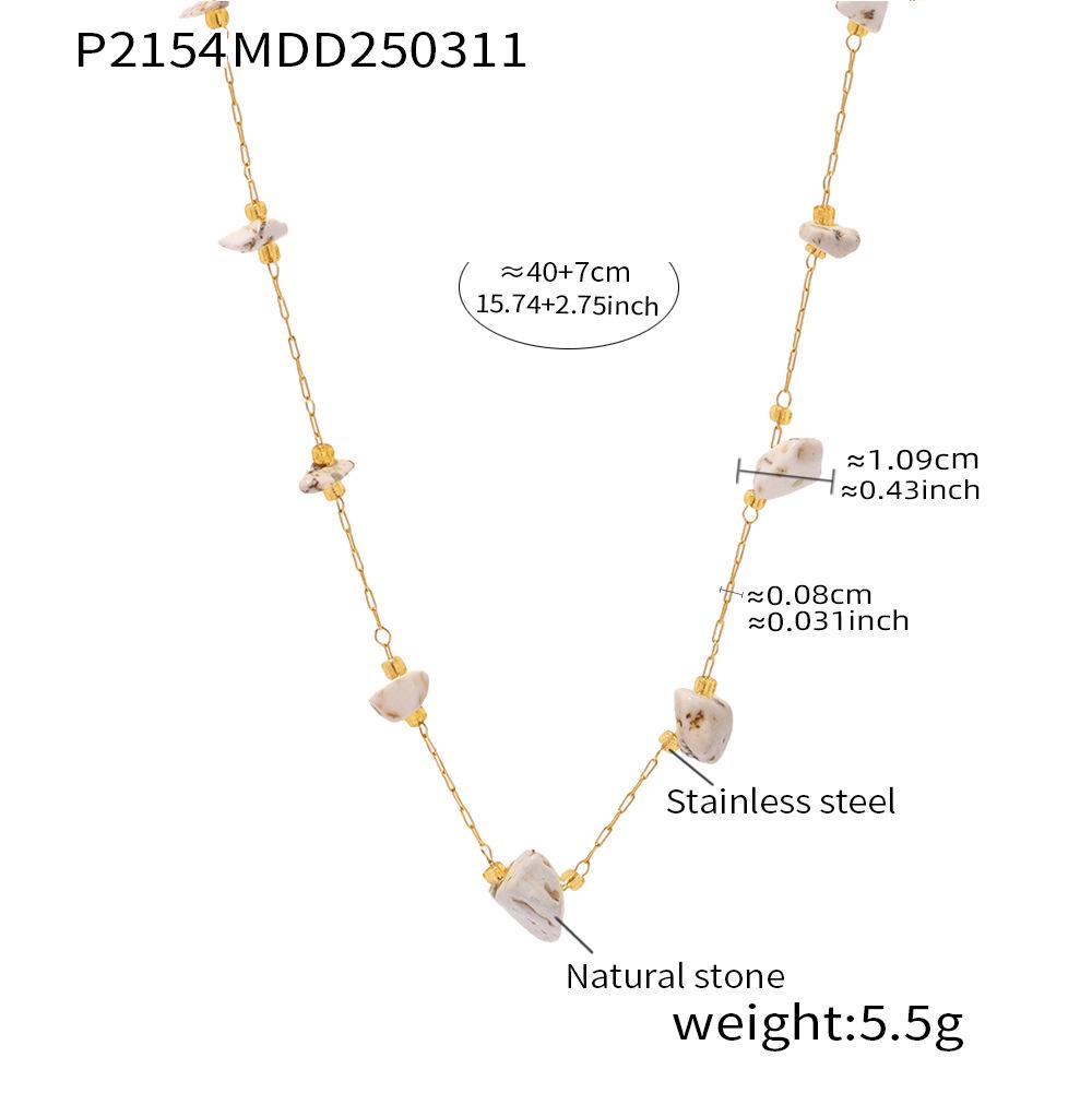 Bohemian Irregular Stone Necklace: Retro, Versatile Clavicle Chain for Women