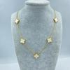 13MM Titanium Steel 5 Flowers Double Sided Shell Star Pattern Shell Lucky Four Leaf Clover Necklace