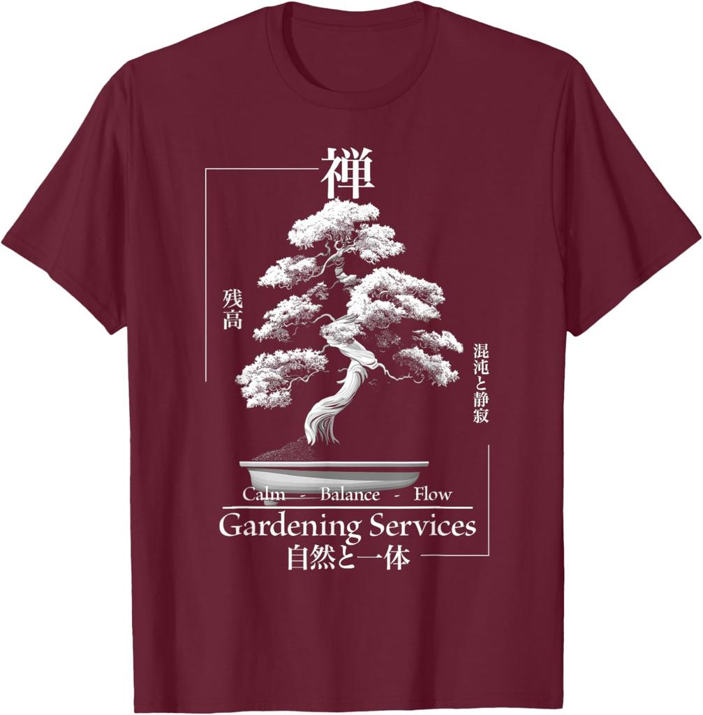 Grafické tričko Zen Bonsai strom Japonská estetika Klid Rovnováha Tok Design Krátký rukáv