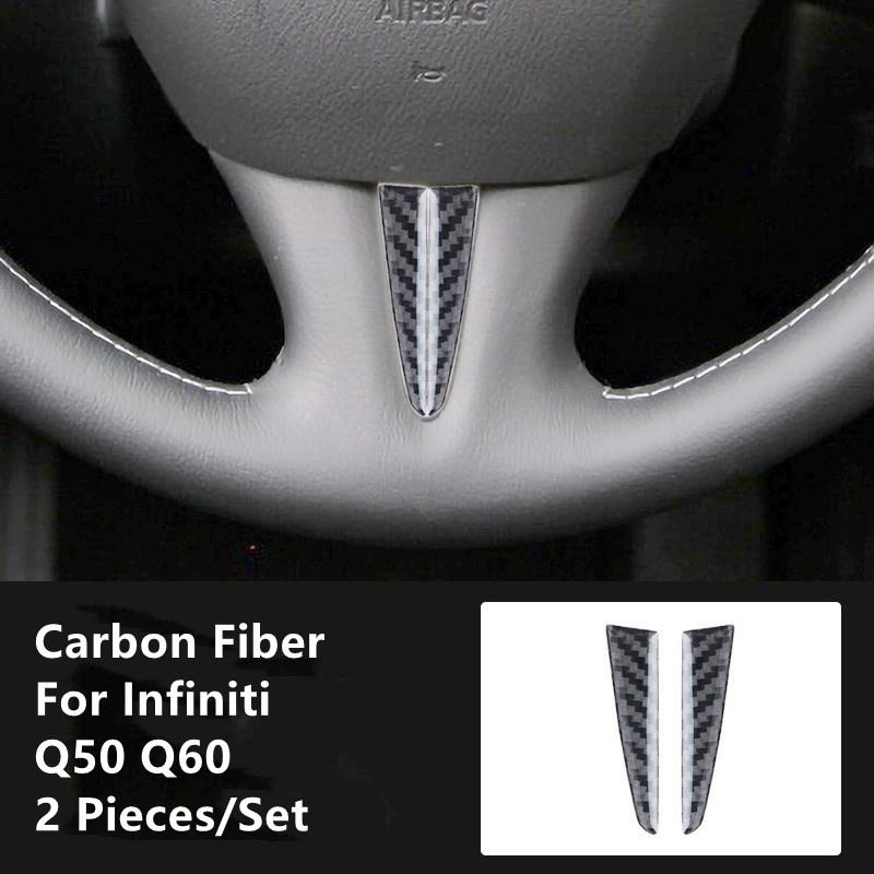 Carbon Fiber Car Interior Modification Cover Trim Strips Decorative Stickers For Infiniti Q50 Q60 Car Styling Inner
