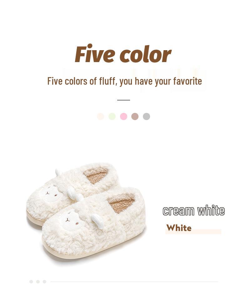 TEMU Süße Schaf Winter Baumwoll Hausschuhe für Paare - Warme Plüsch Indoor Schuhe für Damen & Herren